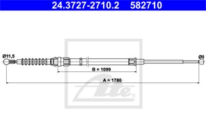 Vaijeri, käsijarru, Takana, SEAT TOLEDO IV, SKODA RAPID, RAPID Spaceback, 6R0 609 721 E
