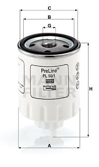 Polttoainesuodatin MANN-FILTER PL 50/1