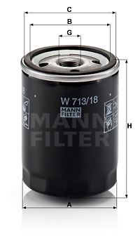 Öljynsuodatin MANN-FILTER W 713/18