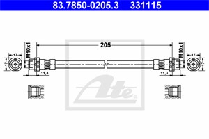 Jarruletku, Taka-akseli, vasen, BMW X5 [E70, F15, F85], X6 [E71, E72], 34 32 6 776 867, 34 32 6 788 439, 34 32 6 853 745