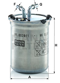 Polttoainesuodatin MANN-FILTER WK 8029/1