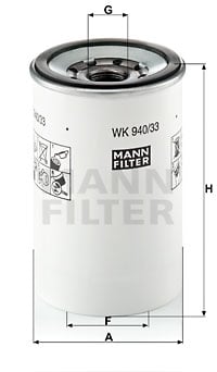 Polttoainesuodatin MANN-FILTER WK 940/33 x