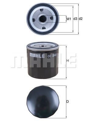 Öljynsuodatin MAHLE ORIGINAL OC 242