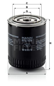 Öljynsuodatin, MERCEDES-BENZ HENSCHEL 2-t, 00 050 413 15, 00 050 579 57, 00 752 214 05, 00 752 214 81, 001 184 47 25, 001 184 48 25, 002