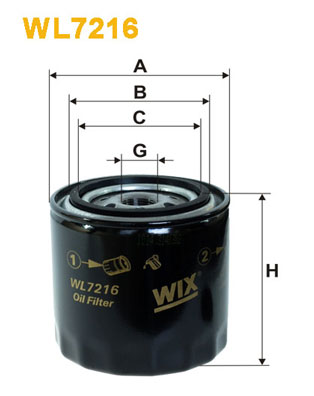 Öljynsuodatin WIX FILTERS WL7216