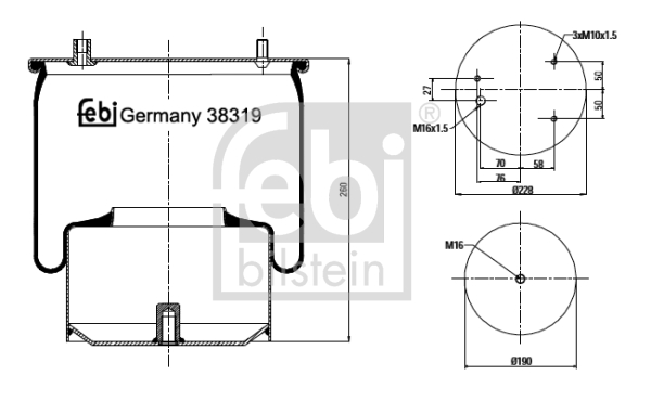 Metallipalje, ilmajousitus FEBI BILSTEIN 38319