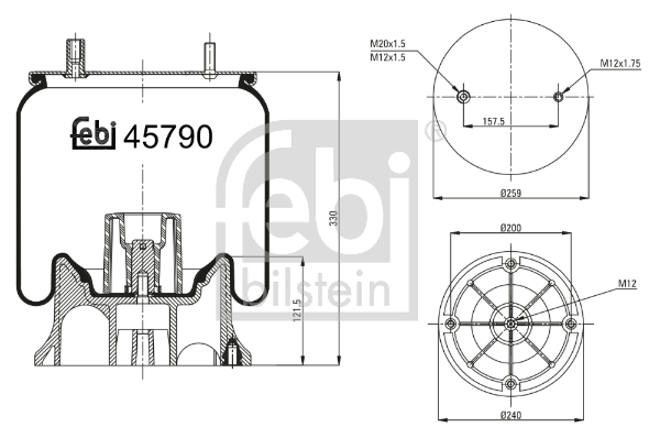 Metallipalje, ilmajousitus FEBI BILSTEIN 45790