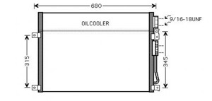 Kondensaattori, ilmastointilaite, JEEP COMMANDER, GRAND CHEROKEE III, 00K55116928AB, 55116928AA, 55116928AB, K55116928AA, K55116928AB