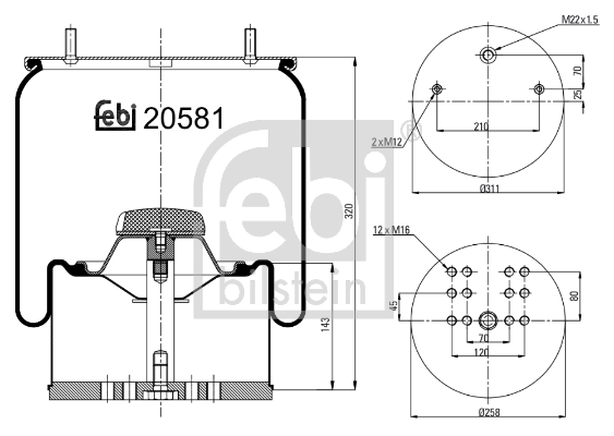 Metallipalje, ilmajousitus FEBI BILSTEIN 20581