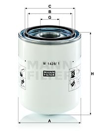 Suodatin, työhydrauliikka MANN-FILTER W 1428/1