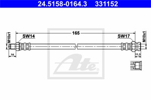 Jarruletku, Etuakseli, Sisempi, MITSUBISHI PAJERO SPORT I, PAJERO SPORT VAN I, MR370634