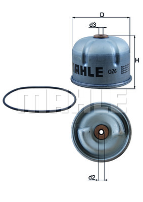 Öljynsuodatin MAHLE ORIGINAL OZ 6D