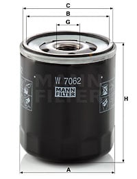 Öljynsuodatin MANN-FILTER W 7062