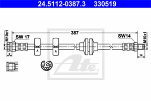 Jarruletku, Etuakseli, Etuakseli, vasen, ALFA ROMEO 145, 146, FIAT BRAVA, BRAVO I, 46421966, 46448593, 7674977