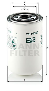 Polttoainesuodatin MANN-FILTER WK 940/20