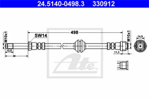 Jarruletku, Etuakseli, MERCEDES-BENZ VIANO [W639], VITO / MIXTO Skåp [W639], VITO Buss [W639], 639 428 03 35, 639 428 08 35, 639 428 12