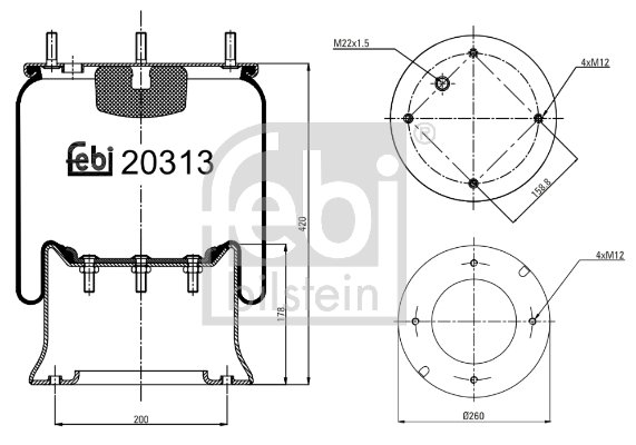 Metallipalje, ilmajousitus FEBI BILSTEIN 20313