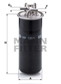 Polttoainesuodatin MANN-FILTER WK 735/1