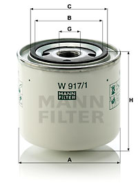 Öljynsuodatin MANN-FILTER W 917/1