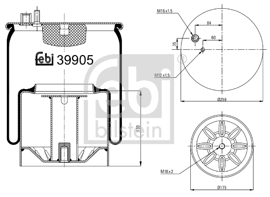 Metallipalje, ilmajousitus FEBI BILSTEIN 39905