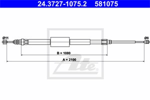 Vaijeri, käsijarru, Takana, Oikea, Vasen, RENAULT GRAND SCÉNIC II, MEGANE II, MEGANE Kombi II, MEGANE Sedan II, SCÉNIC II, 82 00 229 445