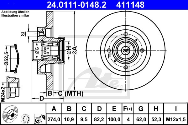 Jarrulevy ATE 24.0111-0148.2