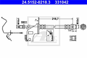 Jarruletku, Taka-akseli, vasen, OPEL,VAUXHALL, 13116133, 13334947, 5 62 178, 55 62 249