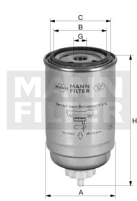 Polttoainesuodatin MANN-FILTER WK 716/2 x