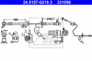 Jarruletku, Taka-akseli, oikea, Taka-akseli, vasen, OPEL,VAUXHALL, 13116137, 13334946, 5 62 149, 55 62 248