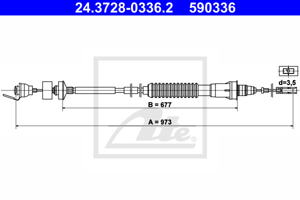 Kytkinvaijeri ATE 24.3728-0336.2