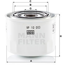 Öljynsuodatin MANN-FILTER WP 10 003
