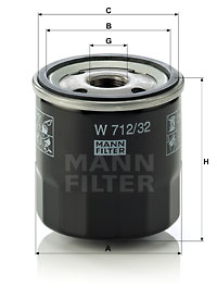 Öljynsuodatin MANN-FILTER W 712/32