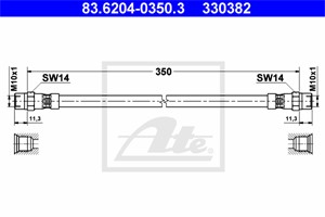 Jarruletku, Takana, MERCEDES-BENZ HECKFLOSSE [W111, W112], S-KLASS [W108, W109], 000 428 58 35, A 000 428 58 35