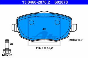 Jarrupalasarja, levyjarru, Etuakseli, LANCIA YPSILON, 77362359, 77362360