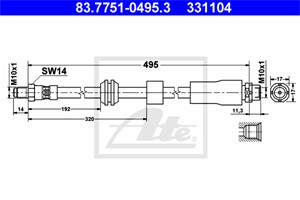 Jarruletku, Etuakseli, BMW 5 [E60], 5 Touring [E61], 34 32 6 768 124