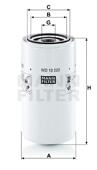 Suodatin, työhydrauliikka MANN-FILTER WD 10 020
