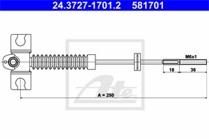 Vaijeri, käsijarru, Edessä, NISSAN, 36402-50J10, 36402-70J00