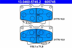 Jarrupalasarja, levyjarru, Etuakseli, LEXUS LX, TOYOTA LAND CRUISER, LAND CRUISER 80, 04465-60020, 04491-60160, 04491-60180
