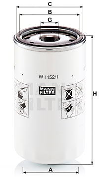 Öljynsuodatin MANN-FILTER W 1152/1
