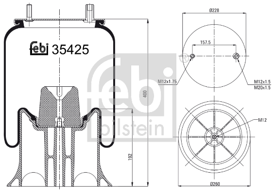 Metallipalje, ilmajousitus FEBI BILSTEIN 39425