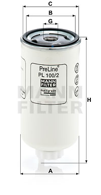 Polttoainesuodatin MANN-FILTER PL 100/2