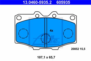 Jarrupalasarja, levyjarru, Etuakseli, TOYOTA HILUX Flak/chassi, HILUX Pick-up III, HILUX Pick-up IV, LAND CRUISER, LAND CRUISER Pick-up,