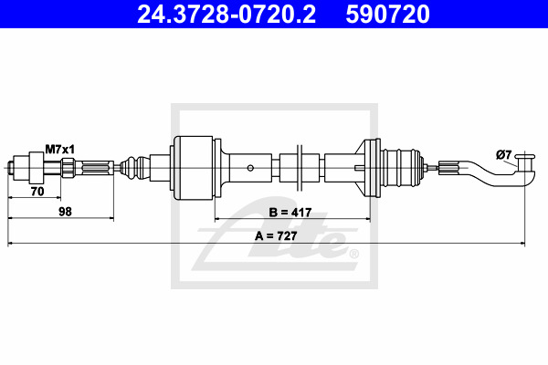 Kytkinvaijeri ATE 24.3728-0720.2