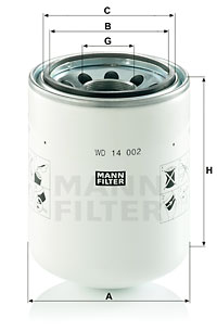 Suodatin, työhydrauliikka MANN-FILTER WD 14 002