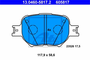 Jarrupalasarja, levyjarru, Etuakseli, TOYOTA CELICA Coupé, COROLLA, COROLLA Kombi, COROLLA Sedan, COROLLA Verso, MATRIX, 04465-13030, 04