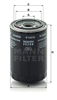 Öljynsuodatin MANN-FILTER W 940/38