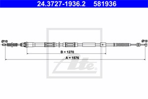 Vaijeri, käsijarru, Taakse, vasen, TOYOTA AURIS, AURIS Skåp/halvkombi, COROLLA, COROLLA Sedan, 46430-12580, 46430-12590
