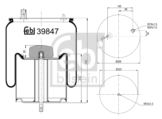 Metallipalje, ilmajousitus FEBI BILSTEIN 39847