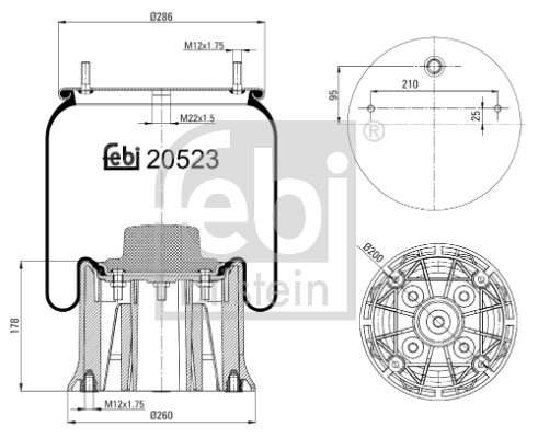Metallipalje, ilmajousitus FEBI BILSTEIN 20523