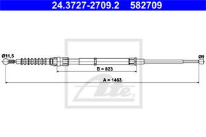 Vaijeri, käsijarru, Takana, SEAT LEON, LEON SC, LEON Skåp/halvkombi, LEON ST, LEON ST Skåp / kombi, 5Q0 609 721 AS